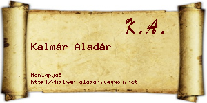 Kalmár Aladár névjegykártya